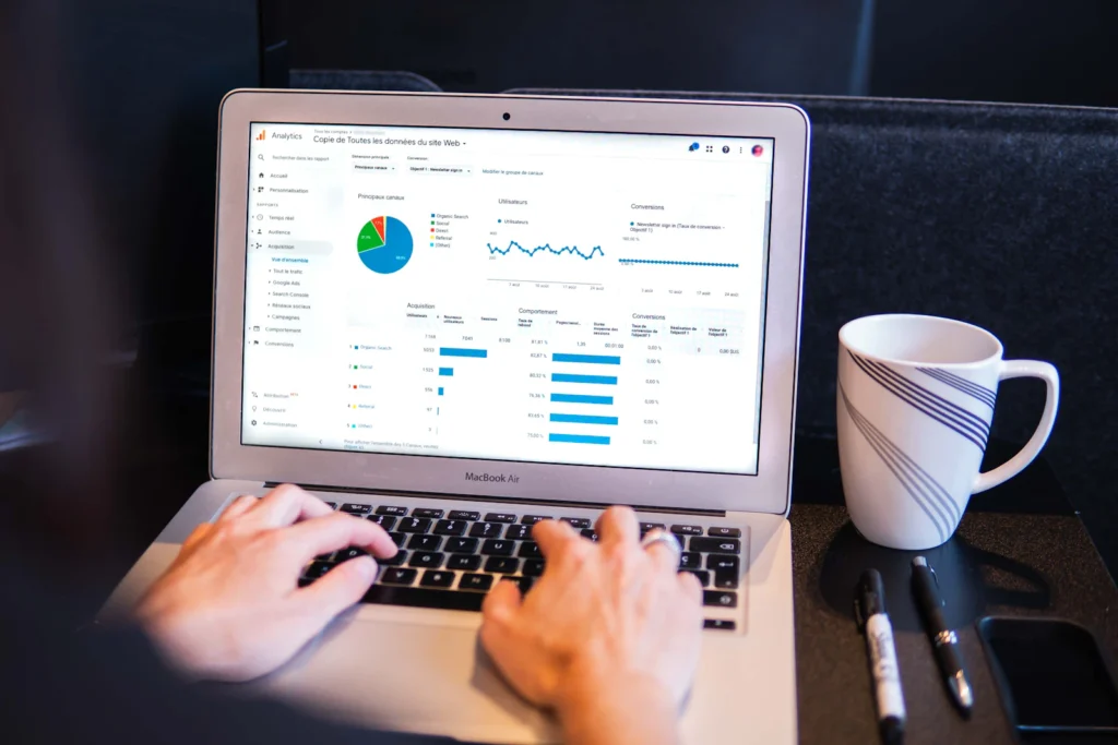 SEO Audit 2 Person reviewing a prioritized SEO audit on a laptop