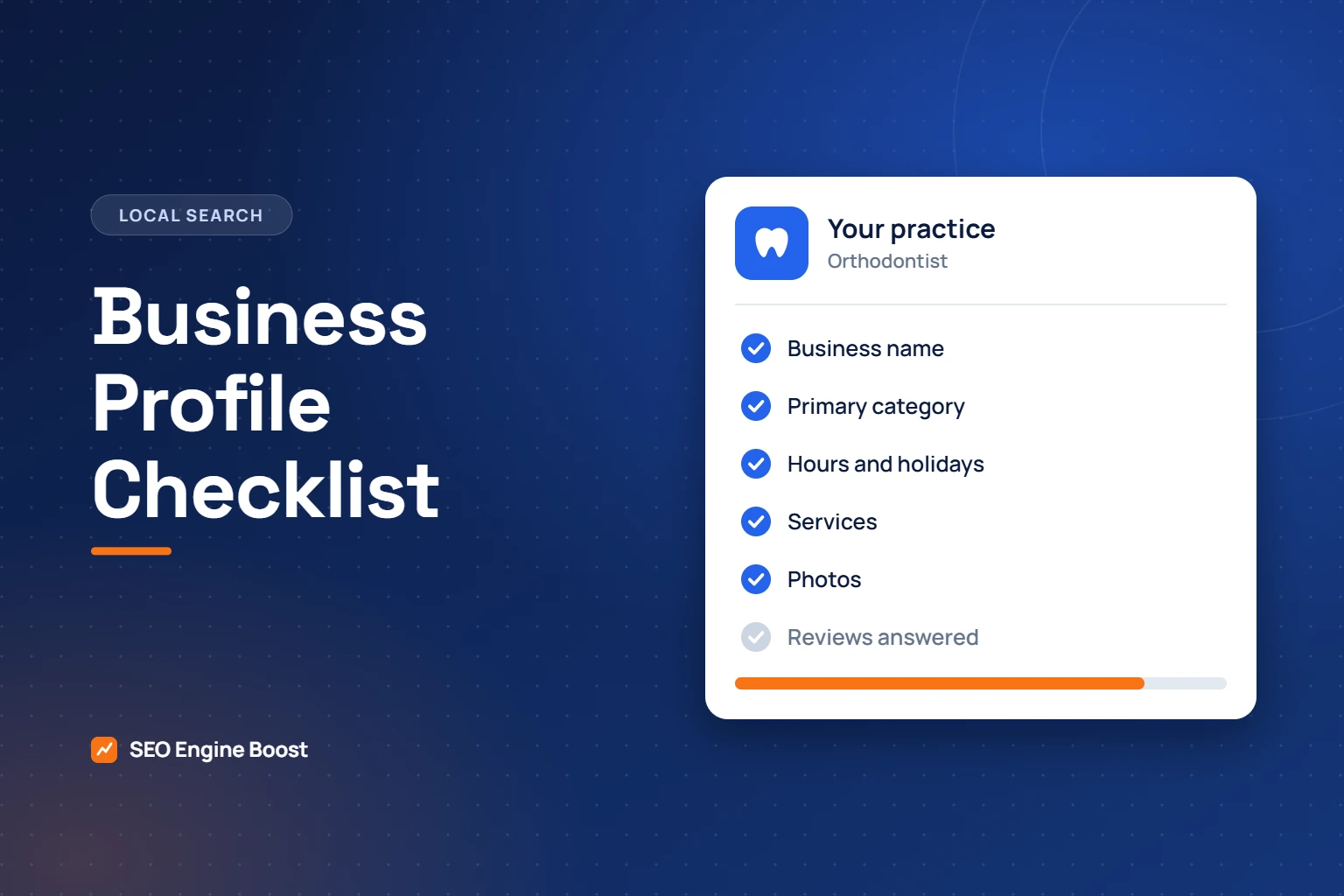 Google Business Profile checklist: illustration of a Google Business Profile checklist with items ticked off